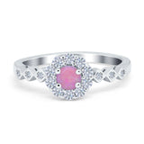 Vintage Style Engagement Ring Round Simulated Cubic Zirconia 925 Sterling Silver