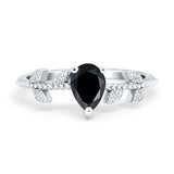 Teardrop Engagement Ring Pear Simulated Cubic Zirconia 925 Sterling Silver