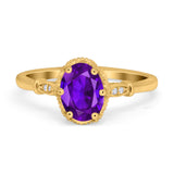 Vintage Style Wedding Ring Round Simulated Cubic Zirconia 925 Sterling Silver