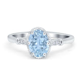 Vintage Style Wedding Ring Round Simulated Cubic Zirconia 925 Sterling Silver