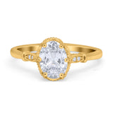 Vintage Style Wedding Ring Round Simulated Cubic Zirconia 925 Sterling Silver