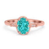 Vintage Style Wedding Ring Round Simulated Cubic Zirconia 925 Sterling Silver