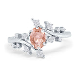 Oval Marquise Simulated Cubic Zirconia Ring 925 Sterling Silver
