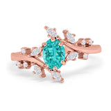 Oval Marquise Simulated Cubic Zirconia Ring 925 Sterling Silver