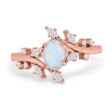Oval Marquise Simulated Cubic Zirconia Ring 925 Sterling Silver