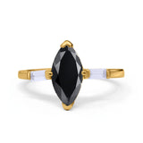 Art Deco Marquise Simulated Cubic Zirconia Engagement Ring 925 Sterling Silver