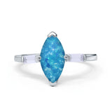 Art Deco Marquise Simulated Cubic Zirconia Engagement Ring 925 Sterling Silver