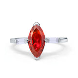 Art Deco Marquise Simulated Cubic Zirconia Engagement Ring 925 Sterling Silver