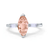 Art Deco Marquise Simulated Cubic Zirconia Engagement Ring 925 Sterling Silver