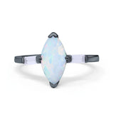 Art Deco Marquise Simulated Cubic Zirconia Engagement Ring 925 Sterling Silver