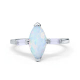 Art Deco Marquise Simulated Cubic Zirconia Engagement Ring 925 Sterling Silver