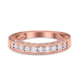Art Deco Eternity Stackable Band Wedding Ring Simulated CZ 925 Sterling Silver