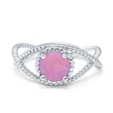 Braided Cable Split Engagement Ring Simulated Cubic Zirconia 925 Sterling Silver