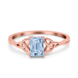 Emerald Cut Engagement Ring Simulated CZ 925 Sterling Silver