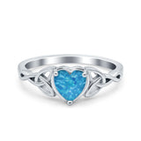 Heart Celtic Wedding Promise Ring Simulated Cubic Zirconia 925 Sterling Silver