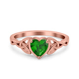 Heart Celtic Wedding Promise Ring Simulated Cubic Zirconia 925 Sterling Silver