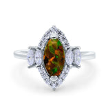 Marquise Vintage Wedding Ring Simulated Cubic Zirconia 925 Sterling Silver