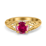 Art Deco Filigree Wedding Engagement Bridal Ring Round Simulated Cubic Zirconia 925 Sterling Silver