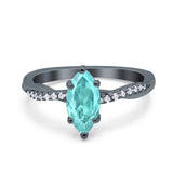 Infinity Twist Marquise Wedding Ring Simulated Cubic Zirconia 925 Sterling Silver