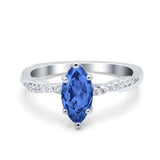 Infinity Twist Marquise Wedding Ring Simulated Cubic Zirconia 925 Sterling Silver