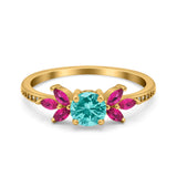 Marquise Wedding Ring Ruby Simulated Cubic Zirconia 925 Sterling Silver