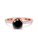 Art Deco Wedding Engagement Bridal Ring Half Eternity Round Simulated Cubic Zirconia 925 Sterling Silver