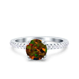 Art Deco Wedding Engagement Bridal Ring Half Eternity Round Simulated Cubic Zirconia 925 Sterling Silver