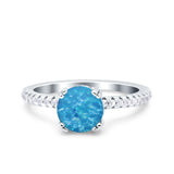 Art Deco Wedding Engagement Bridal Ring Half Eternity Round Simulated Cubic Zirconia 925 Sterling Silver