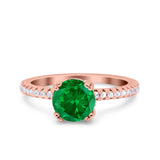Art Deco Wedding Engagement Bridal Ring Half Eternity Round Simulated Cubic Zirconia 925 Sterling Silver