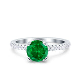 Art Deco Wedding Engagement Bridal Ring Half Eternity Round Simulated Cubic Zirconia 925 Sterling Silver