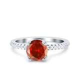 Art Deco Wedding Engagement Bridal Ring Half Eternity Round Simulated Cubic Zirconia 925 Sterling Silver