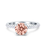 Art Deco Wedding Engagement Bridal Ring Half Eternity Round Simulated Cubic Zirconia 925 Sterling Silver
