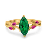 Infinity Twist Marquise Wedding Ring Simulated Cubic Zirconia & Ruby 925 Sterling Silver