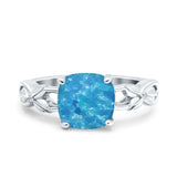 Art Deco Cushion Cut Wedding Engagement Bridal Ring Simulated Cubic Zirconia 925 Sterling Silver