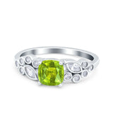Vintage Style Art Deco Cushion and Marquise Wedding Engagement Ring Simulated Cubic Zirconia 925 Sterling Silver