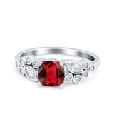 Vintage Style Art Deco Cushion and Marquise Wedding Engagement Ring Simulated Cubic Zirconia 925 Sterling Silver