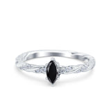 Vintage Style Twisted Half Eternity Band Marquise Wedding Engagement Ring Simulated Cubic Zirconia 925 Sterling Silver