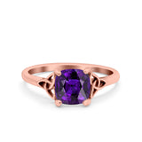 Celtic Art Deco Solitaire Engagement Ring 925 Sterling Silver