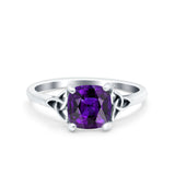 Celtic Art Deco Solitaire Engagement Ring 925 Sterling Silver
