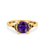 Celtic Art Deco Solitaire Engagement Ring 925 Sterling Silver