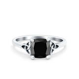 Celtic Art Deco Solitaire Engagement Ring 925 Sterling Silver