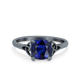 Celtic Art Deco Solitaire Engagement Ring 925 Sterling Silver