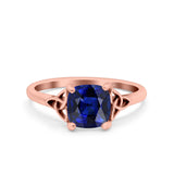 Celtic Art Deco Solitaire Engagement Ring 925 Sterling Silver