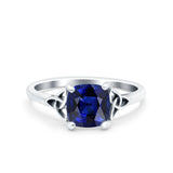 Celtic Art Deco Solitaire Engagement Ring 925 Sterling Silver