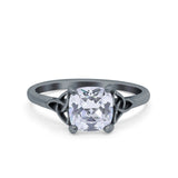 Celtic Art Deco Solitaire Engagement Ring 925 Sterling Silver
