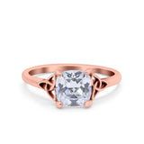 Celtic Art Deco Solitaire Engagement Ring 925 Sterling Silver