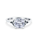 Celtic Art Deco Solitaire Engagement Ring 925 Sterling Silver