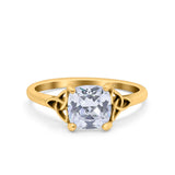 Celtic Art Deco Solitaire Engagement Ring 925 Sterling Silver
