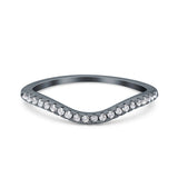 Fashion Half Eternity Ring Round Simulated Cubic Zirconia 925 Sterling Silver (4mm)