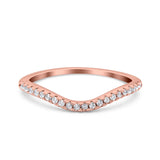 Fashion Half Eternity Ring Round Simulated Cubic Zirconia 925 Sterling Silver (4mm)